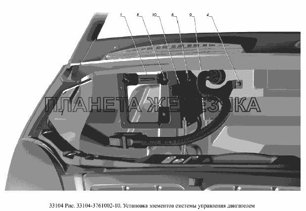 Установка элементов системы управления двигателем ГАЗ-33104 Валдай Евро 3